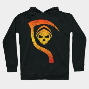 Vintage Grim Reaper & Scyth - Sunburst Yellow Orange and Red Hoodie